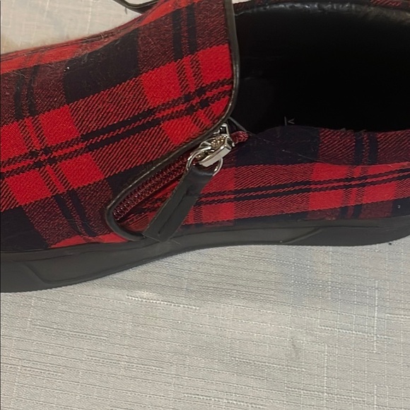 Volatile Red and Black Plaid Ankle Booties - Picture 7 of 12